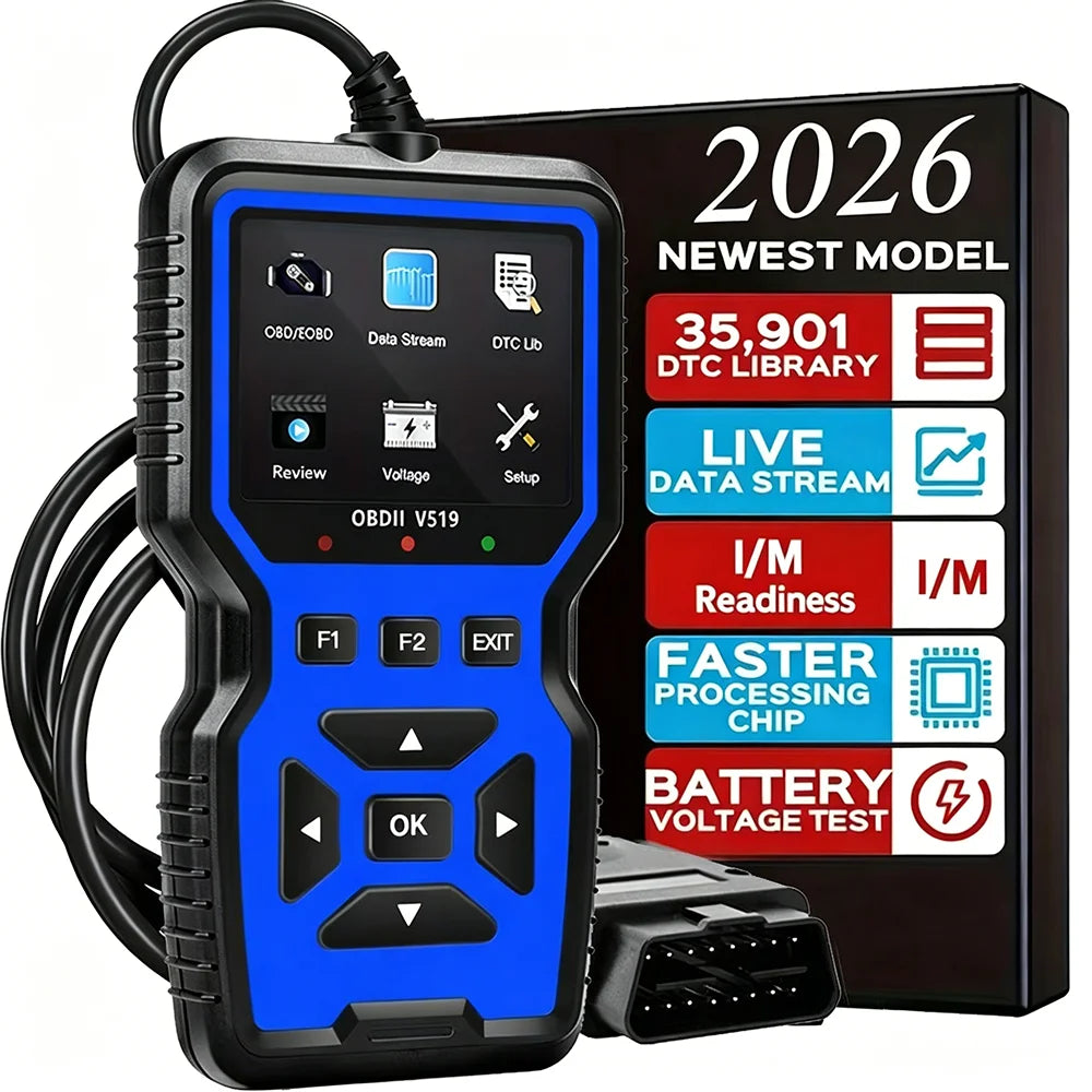 Scanner OBD2 professionnel V519 - Outil de diagnostic automobile alimenté par USB avec flux de données en temps réel, tests OBD II complets (I/M Ready, Bod2/Eobd), efface les voyants de panne du moteur, lit/efface les code