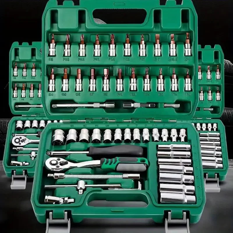 Kit d'Outils Professionnel 46 Pièces – Coffret à Cliquet pour Entretien Auto & Bricolage
