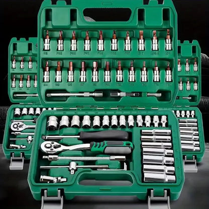 Kit d'Outils Professionnel 46 Pièces – Coffret à Cliquet pour Entretien Auto & Bricolage
