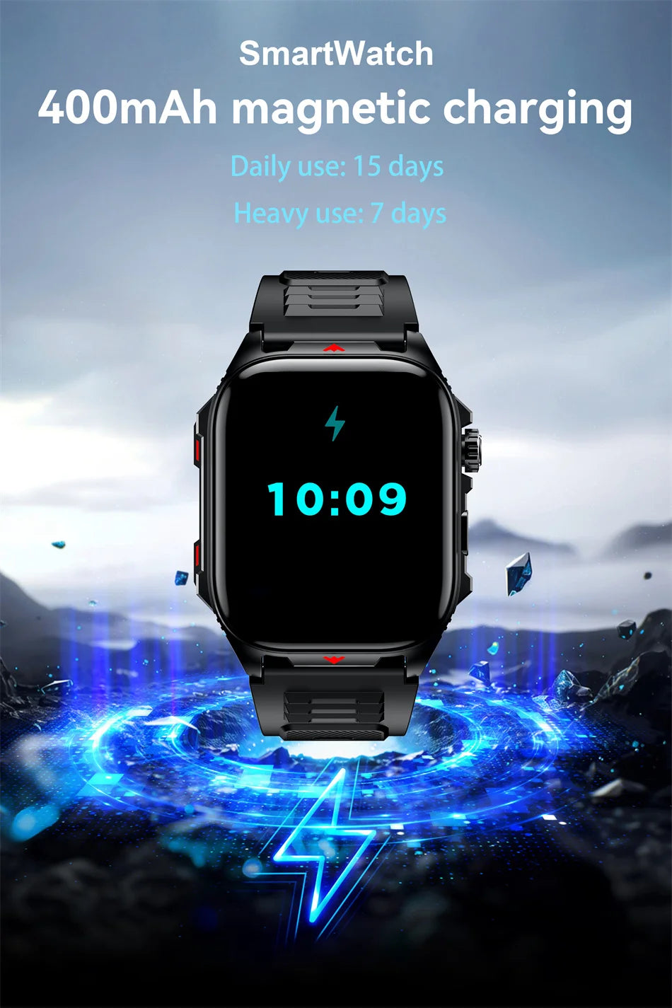 2025New GPS sport montre intelligente hommes 2.01 pouces 400 mAh batterie Fitness Tracker Bluetooth appel étanche nouvelle montre intelligente