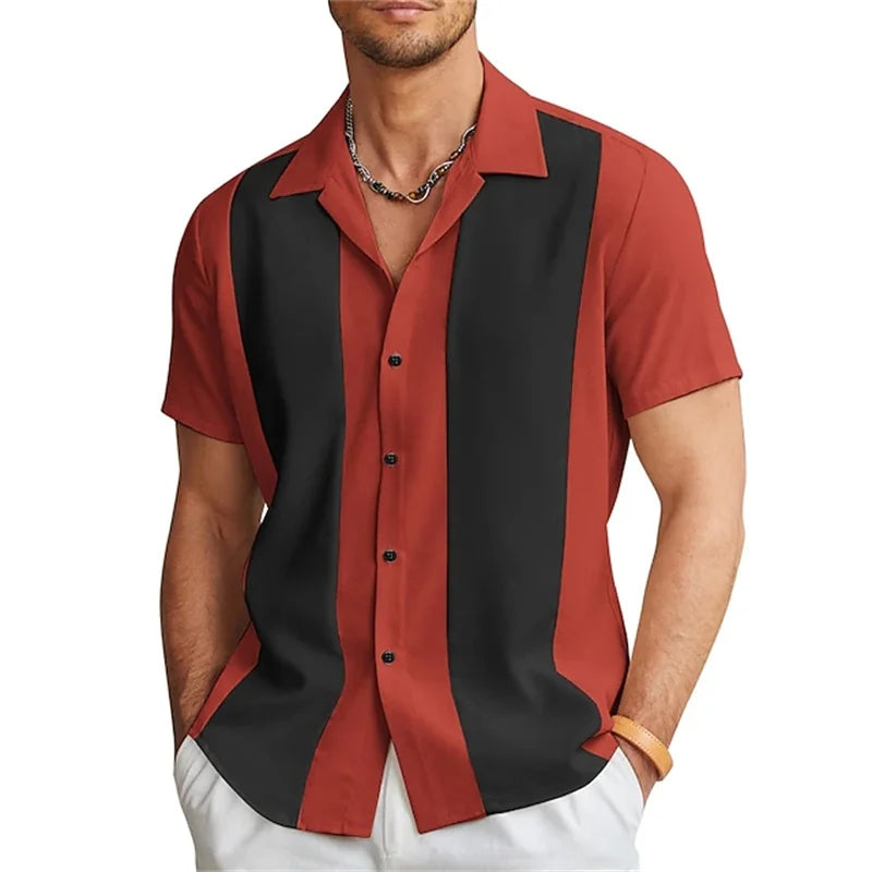 Chemise hawaïenne à motif rayé dégradé