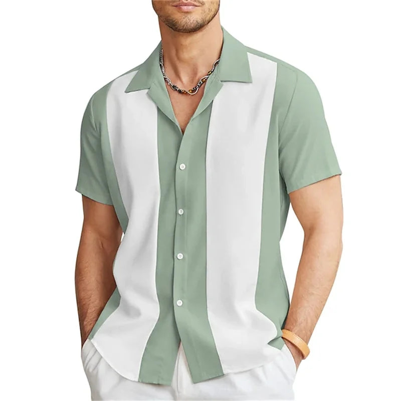 Chemise hawaïenne à motif rayé dégradé