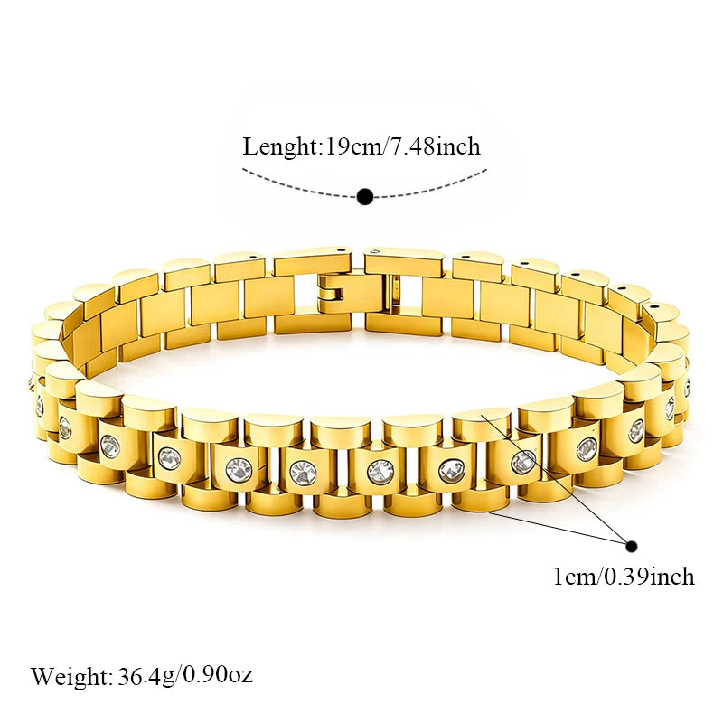 Bracelet jonc en acier inoxydable 316L GANEMLY pour femmes, nouveau bracelet punk, chaîne de poignet, bijoux imperméables, bijoux femme