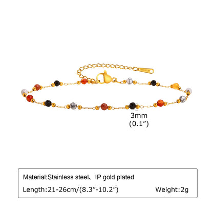 Bracelet de cheville à disque pour femmes, acier inoxydable réglable.