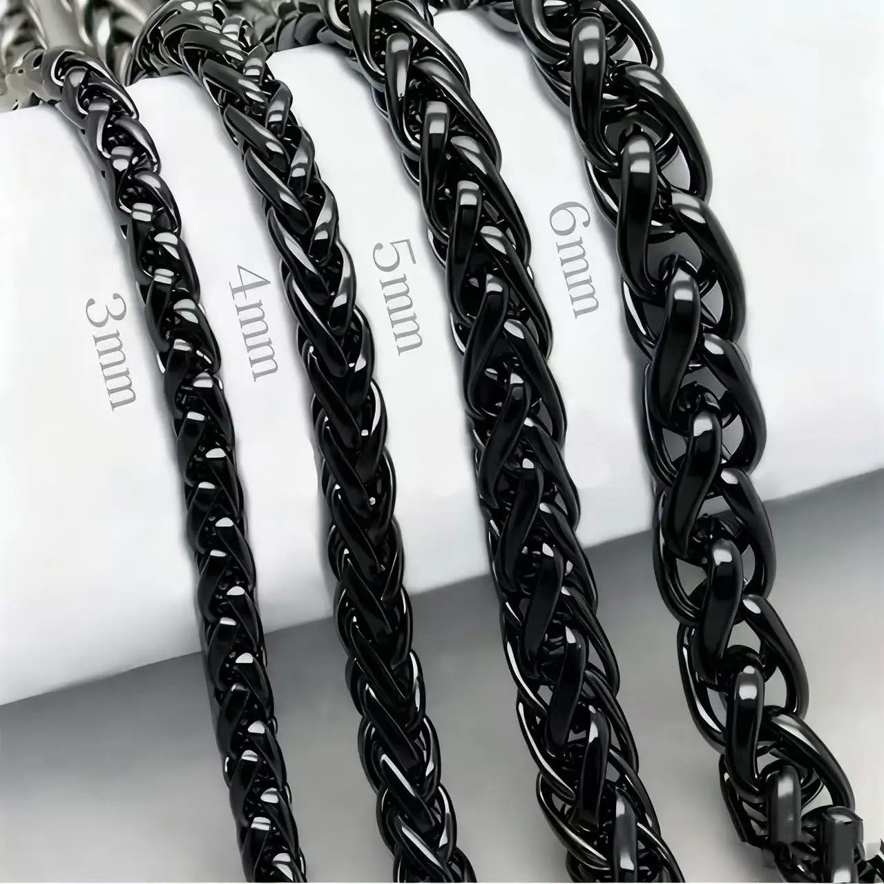 Collier en chaîne torsadée en acier inoxydable HNSP pour hommes, bijoux de cou polyvalents, pendentif, chaîne noire/dorée, accessoires 3/4/5/6/8MM