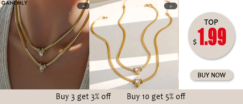 GANEMLY – Bracelet en acier inoxydable pour femmes, chaînes torsadées superposées en 3 couleurs, chaîne de poignet étanche, bijoux étanches
