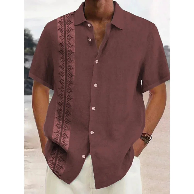 Chemise hawaïenne à motif rayé dégradé
