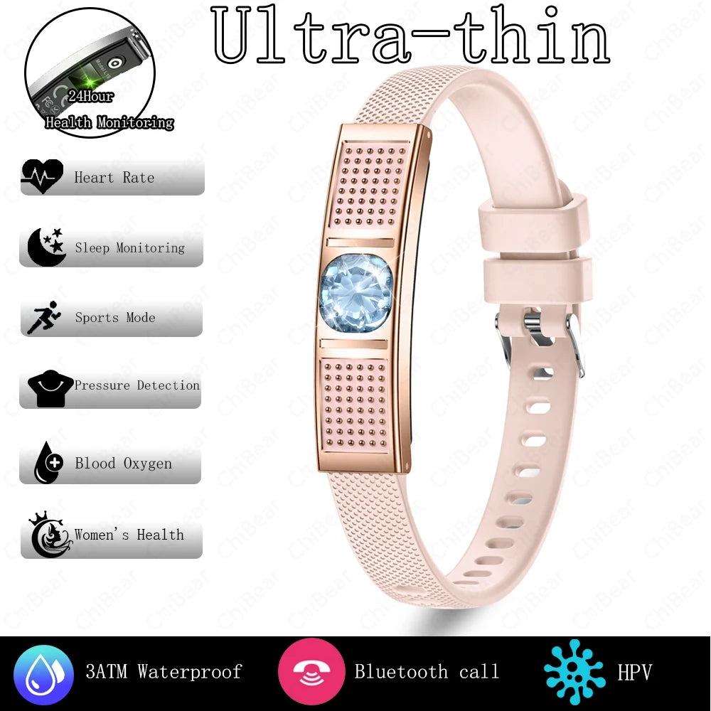 Nouvelle Montre Connectée Ultra-Mince 5,8 mm 2026 pour Femme, 100+ Modes Sportifs, Suivi Scientifique du Sommeil et Surveillance de l'Oxygène Sanguin