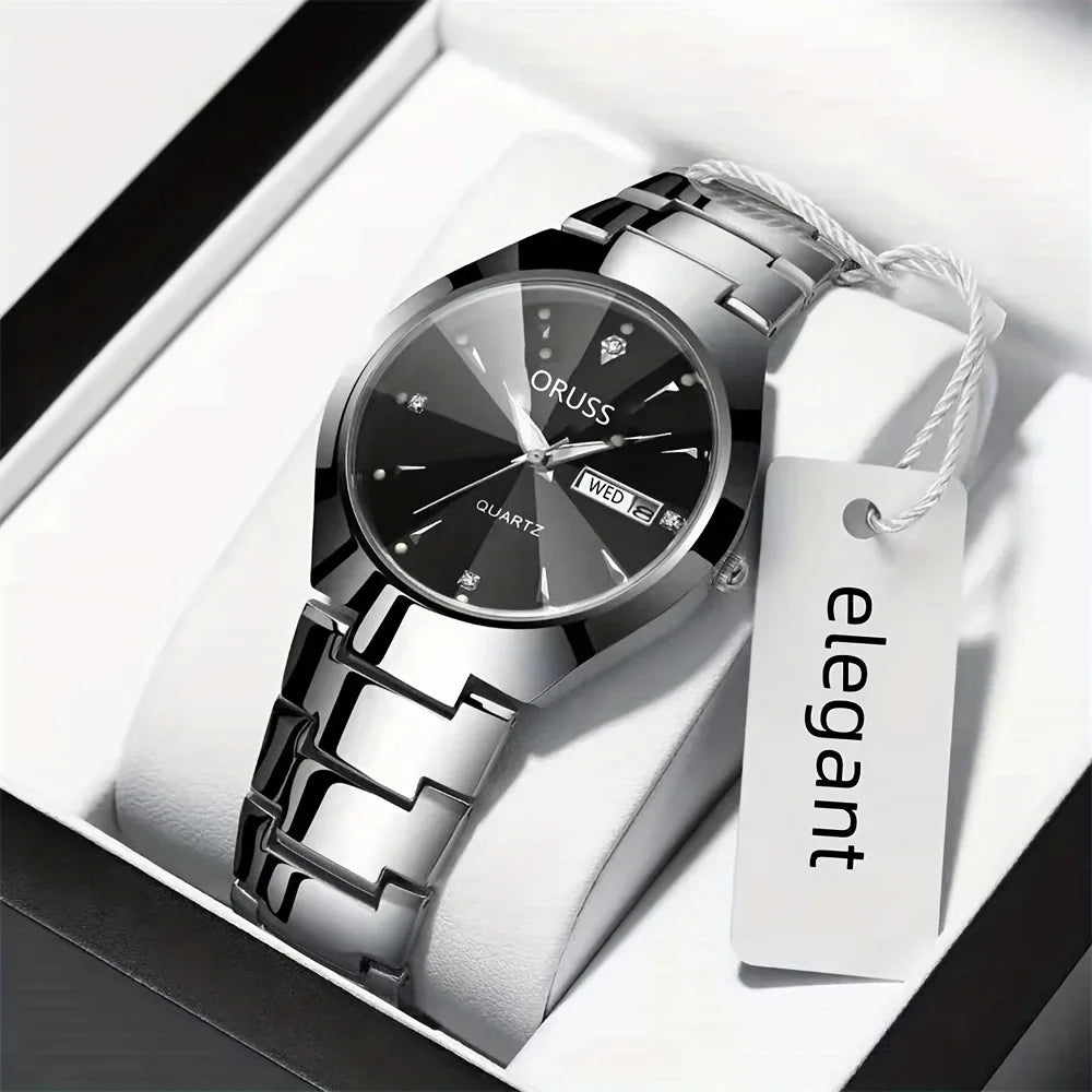Montre Couple Quartz – Cadran Élégant | Coffret 2 pièces
