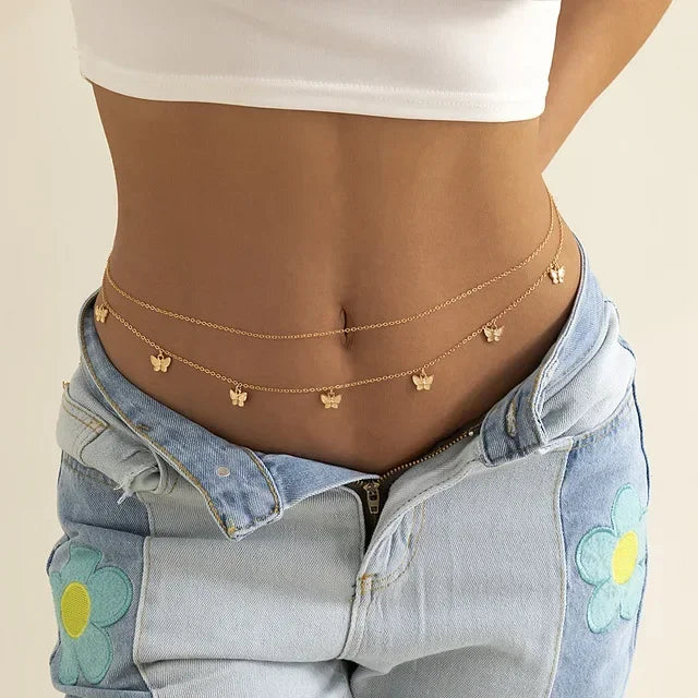 Chaîne de corps perles & dorée
