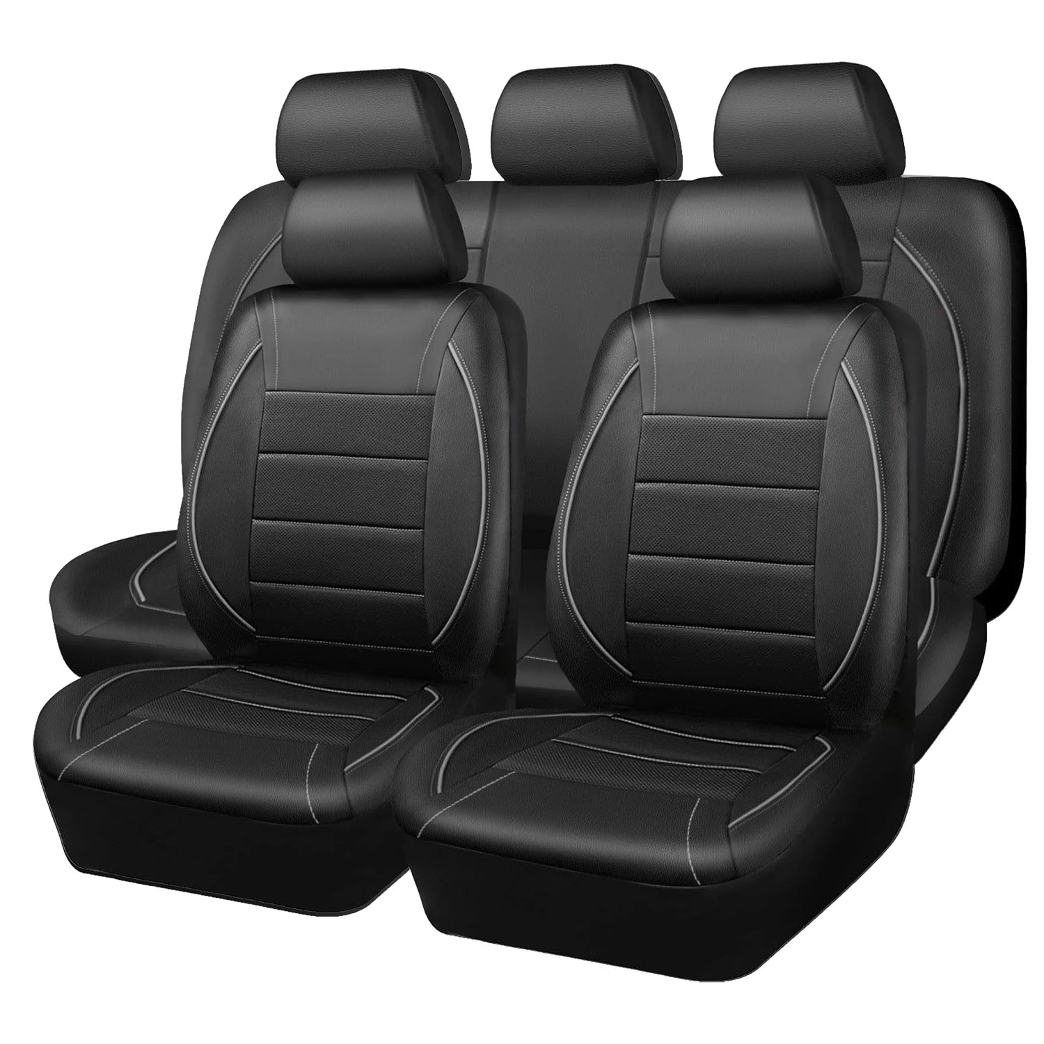 Housse Siège Auto Universelle en Cuir — Kit 9 Pièces pour 5 Places