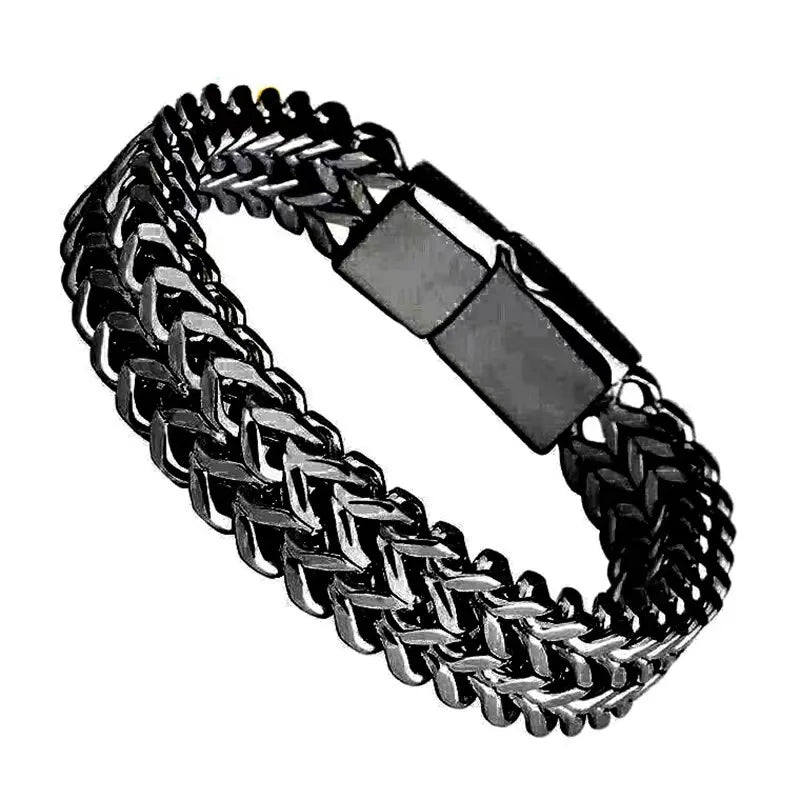 Bracelet en acier inoxydable pour hommes, bijoux avec serrures cachées, taille 19/21/23CM