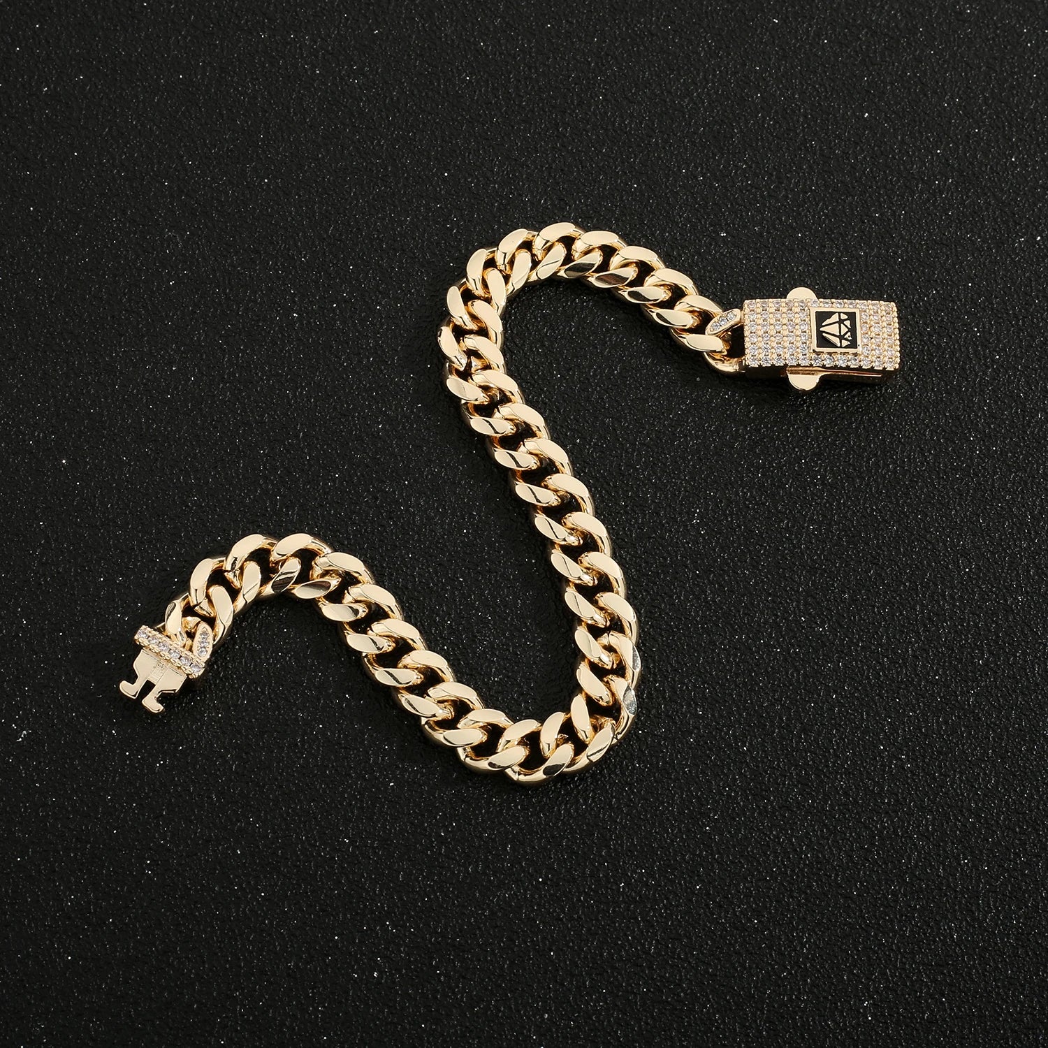Bracelet de cheville de style Monaco hommes femmes, plaqué or 14 carats.