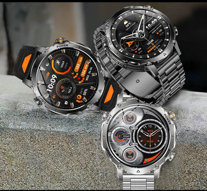 Smartwatch Militaire GUHUAVMI 2026 – Écran AMOLED 1,7", Batterie 1400mAh, GPS, Appel Bluetooth