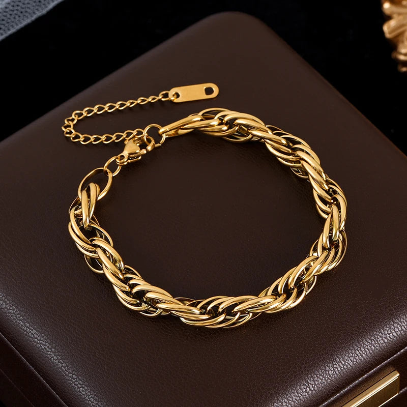 Bracelet acier inoxydable pour femmes couleur or