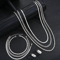 Ensemble de bijoux simples en acier inoxydable hommes
