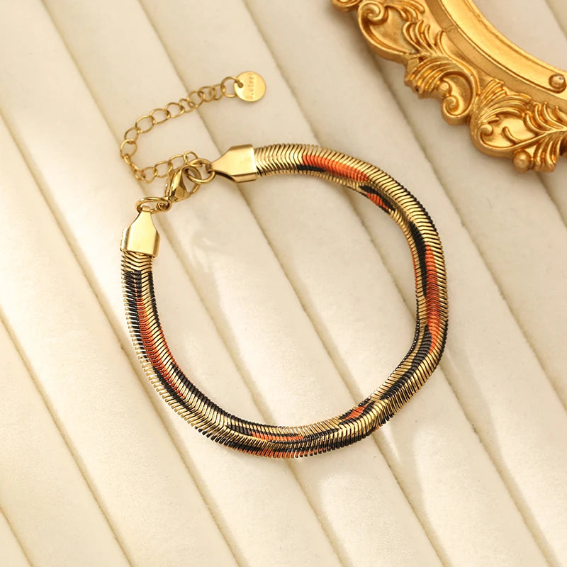 Bracelet jonc en acier inoxydable 316L couleur or .Ne bouge pas averc le temps