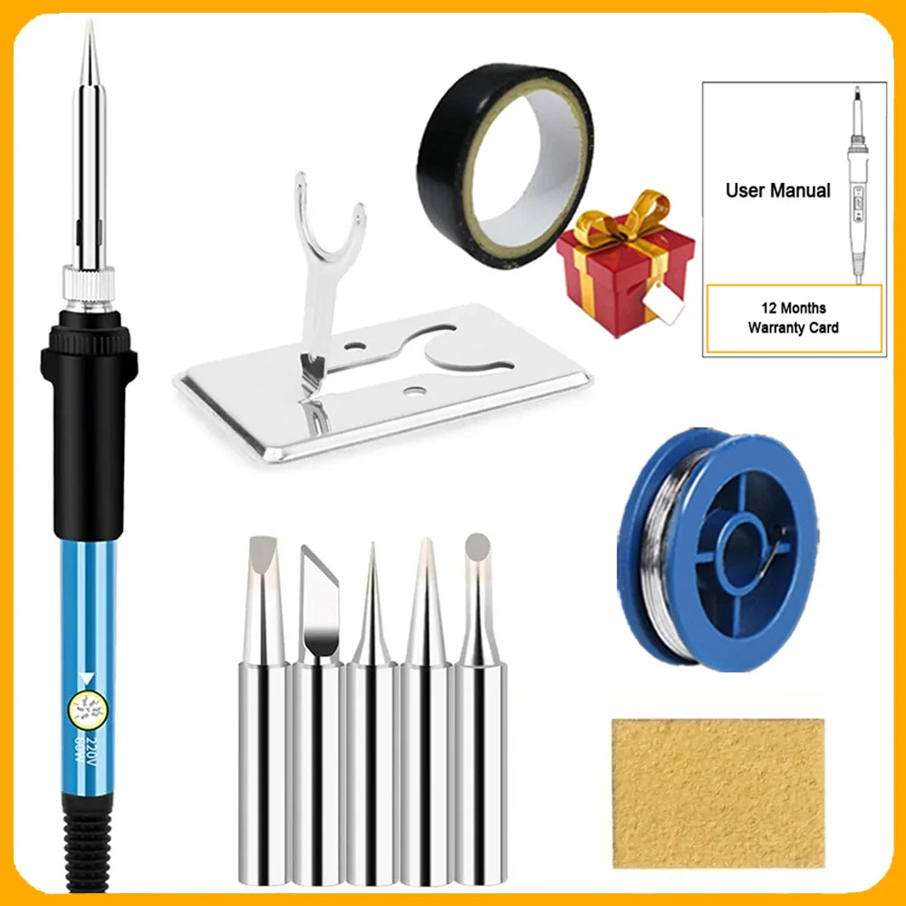 Kit Fer à Souder Électrique 60W – Température Réglable, 10/16/20 Pièces