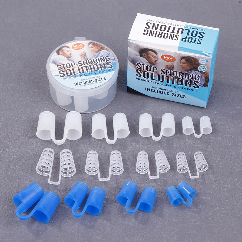 1 4/8 pièces Silicone Anti ronflement dilatateurs nasaux d'aide à l'apnée ronflement pince-nez nez