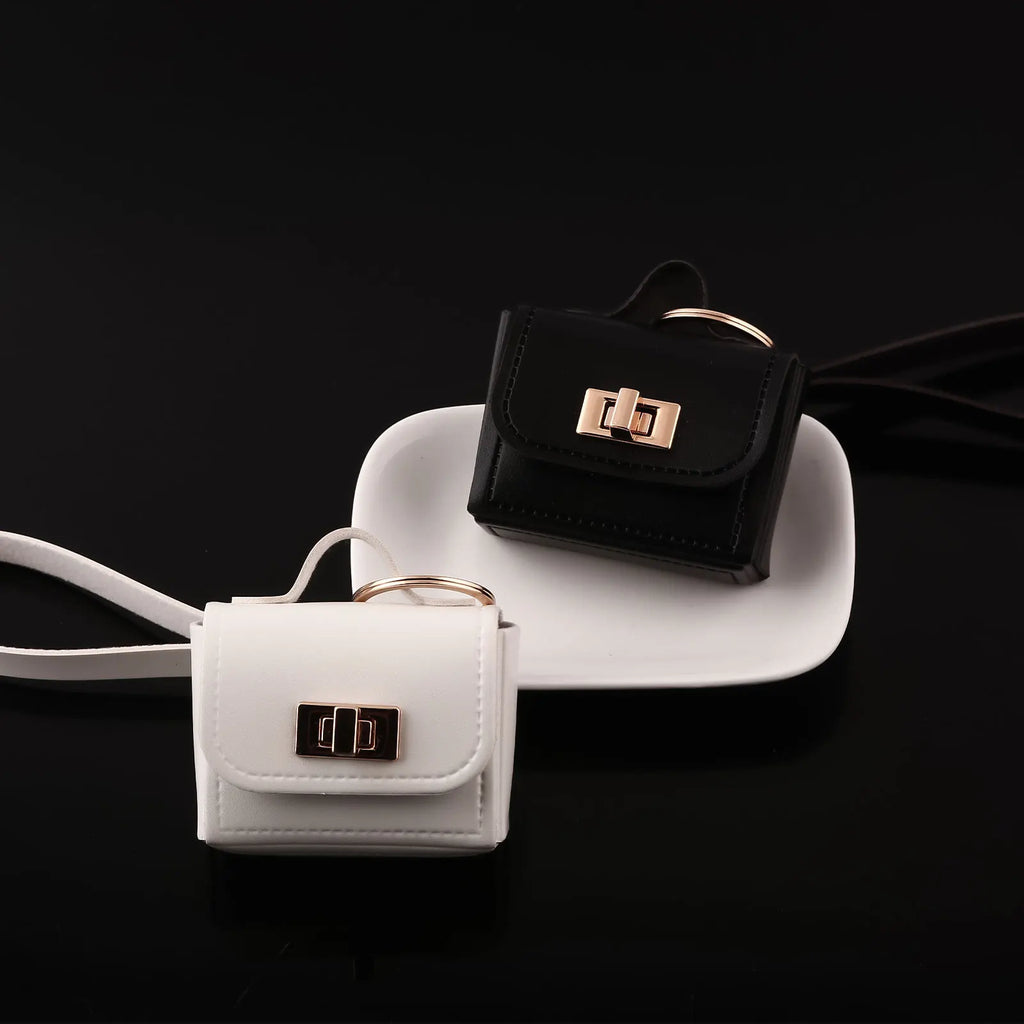 Mini Sac Porte-Clés en Cuir PU — Porte-Monnaie Zippé, Pendentif Sac, 7 Coloris