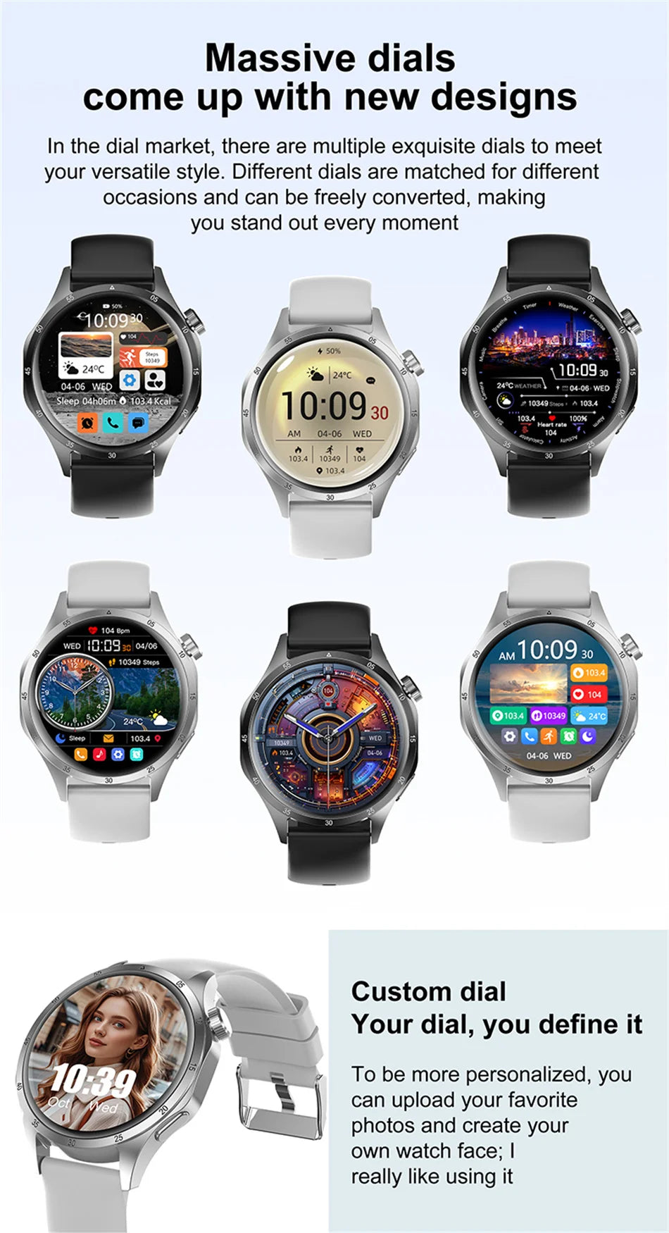Nouvelle Montre Connectée de Suivi de Santé 2026 pour Hommes avec Suivi du Sommeil, Rappels, Surveillance de la Fréquence Cardiaque et Modes d'Exercice