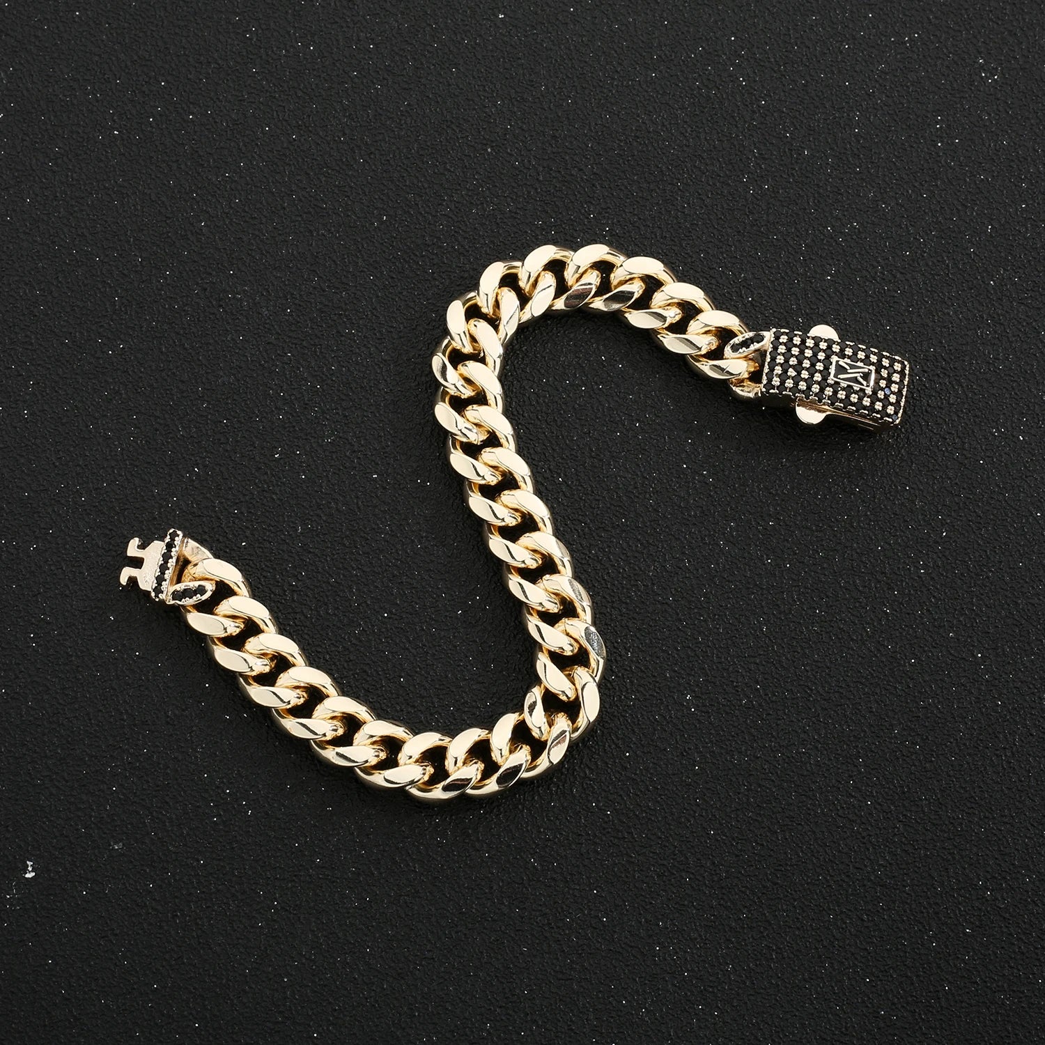 Bracelet de cheville de style Monaco hommes femmes, plaqué or 14 carats.