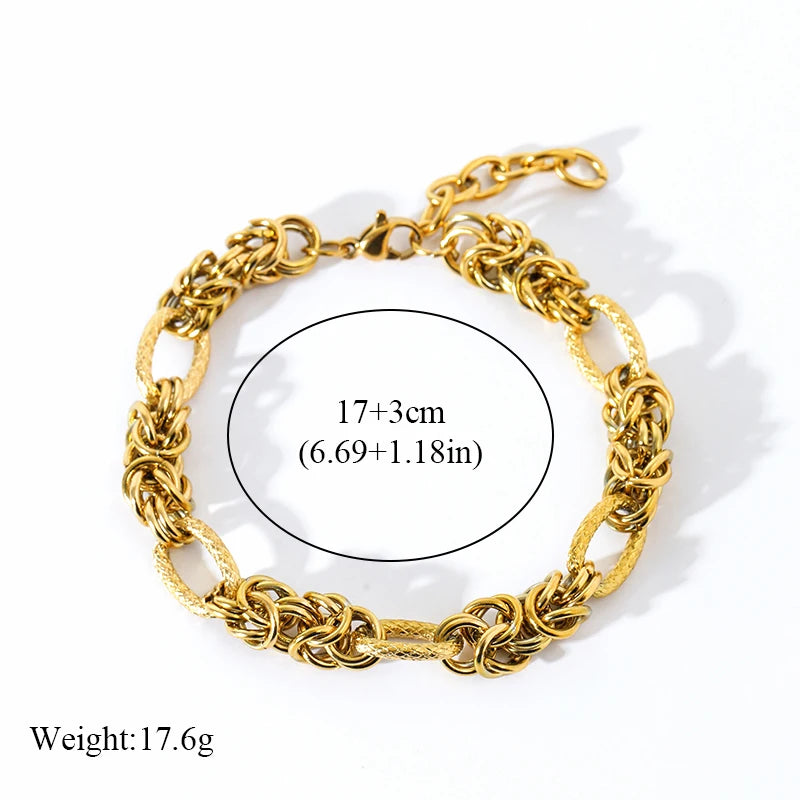 Bracelet jonc en acier inoxydable 316L GANEMLY pour femmes, nouveau bracelet punk, chaîne de poignet, bijoux imperméables, bijoux femme