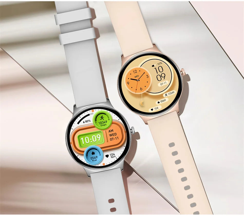 Montre Connectée Femme Jooeniok V89 Ultra-Mince 7,9 mm – 1,43" AMOLED, Appel BT, 100+ Sports