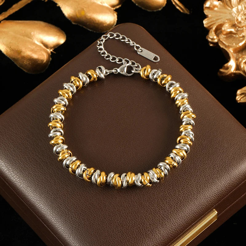 Bracelet acier inoxydable pour femmes couleur or