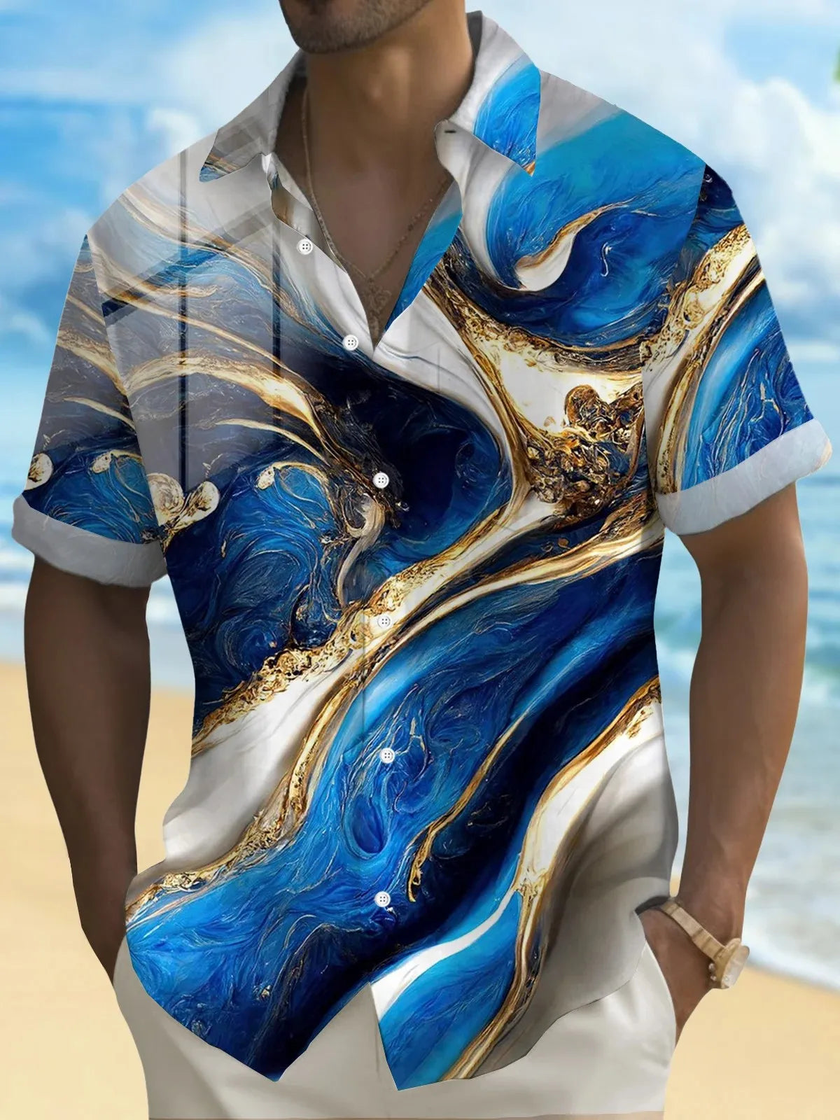 Chemise Hawaïenne Homme | Géométrique Artistique 3D | S à 5XL