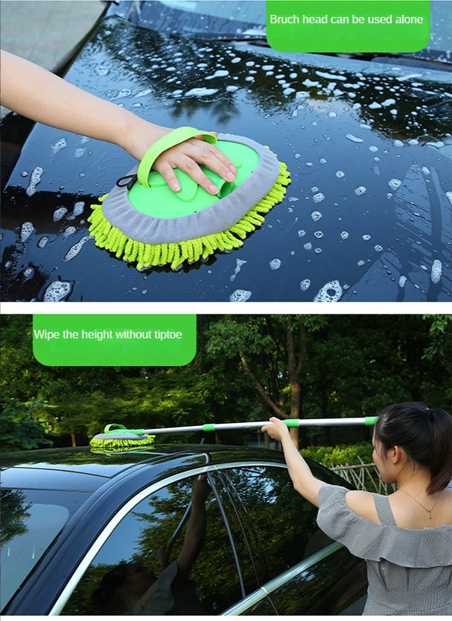 Brosse de nettoyage de voiture, réglable, Super absorbante, brosse de lavage de voiture, télescopique à Long manche, vadrouille de nettoyage, accessoires automobiles