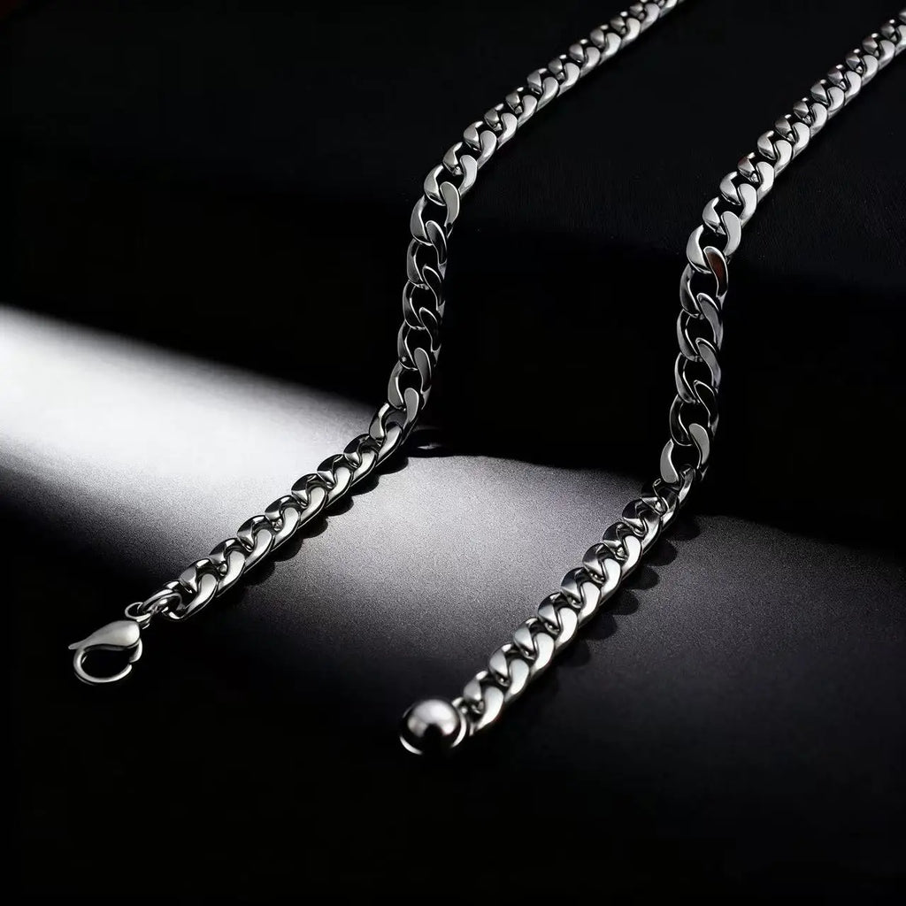 HNSP – collier étanche en acier inoxydable 316L pour hommes, chaîne à maillons plats cubains, bijoux minimalistes, accessoires de style Punk
