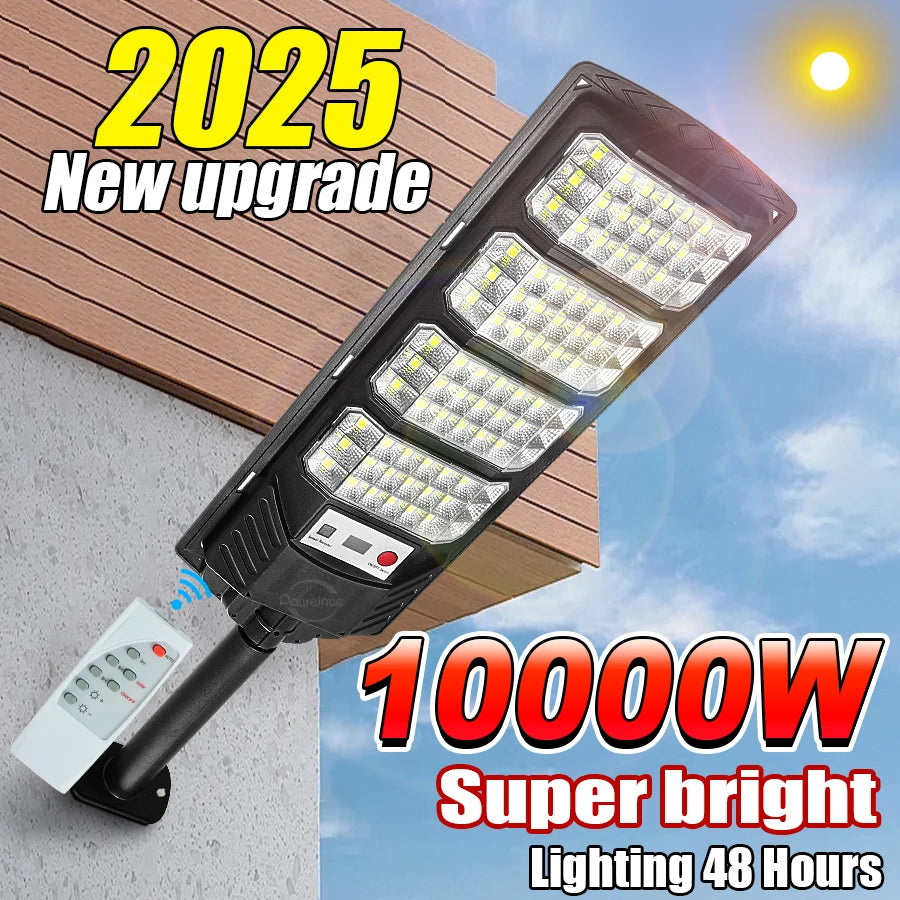 Lampe Solaire Extérieure Ultra Puissante 320° — Détecteur de Mouvement, 19 000 mAh, IP67