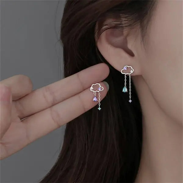 Boucles d'oreilles feuilles zircon