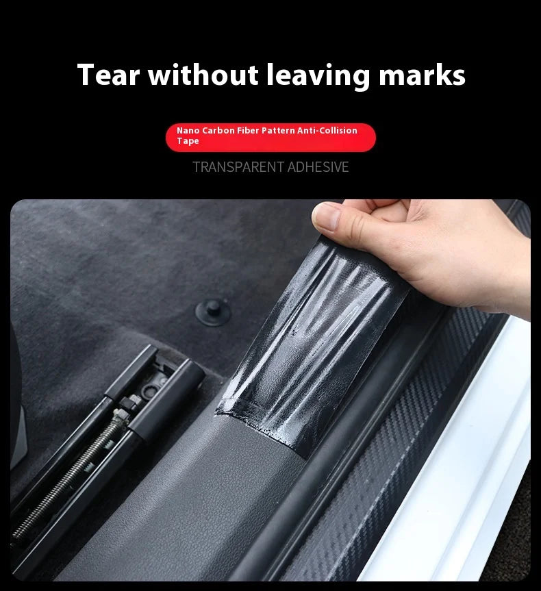 Film autocollant de protection pour seuil de voiture, anti-rayures, imperméable, noir mat, Nano autocollant pour carrosserie de voiture