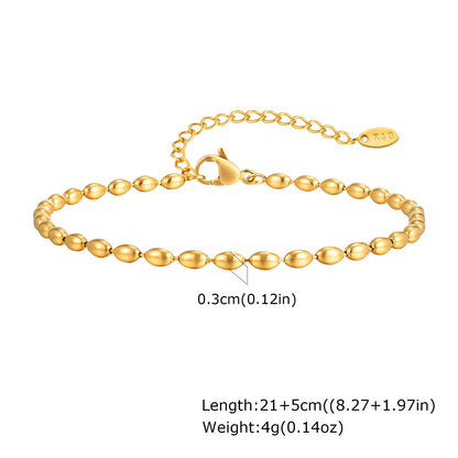 Bracelet de cheville à disque pour femmes, acier inoxydable réglable.