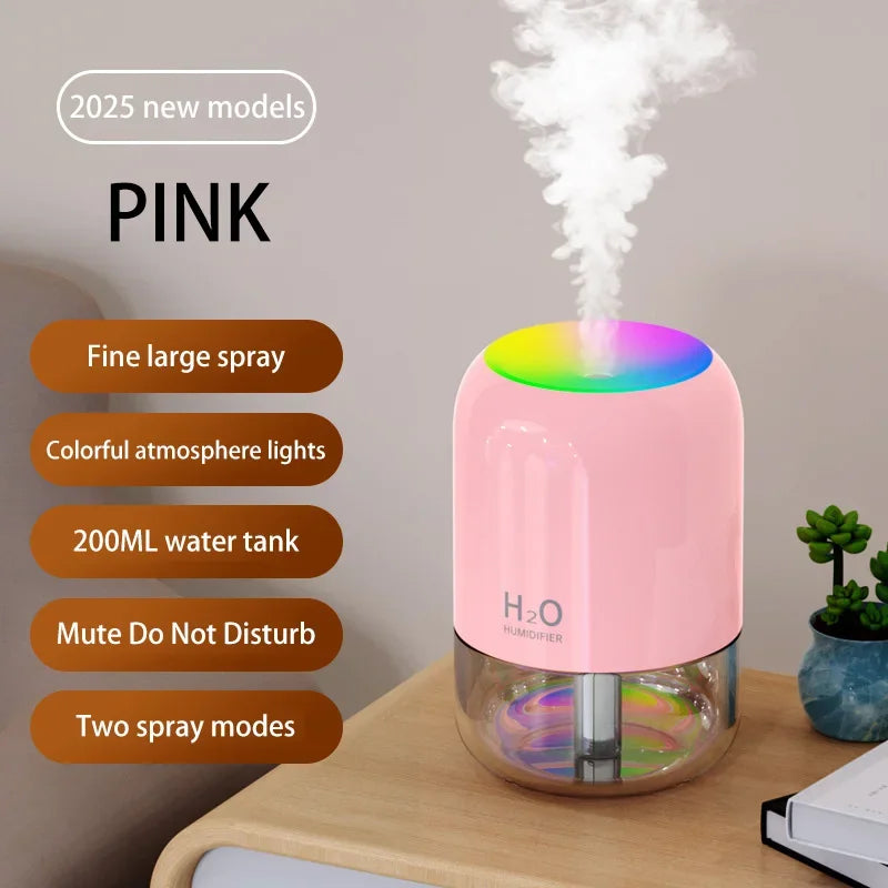 Nouveau mini humidificateur d'air , silencieux,avec lumière d'ambiance.