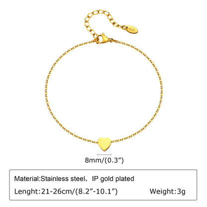 Bracelet de cheville à disque pour femmes, acier inoxydable réglable.
