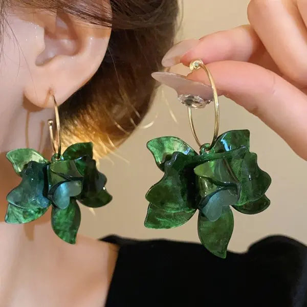 Boucles d'oreilles feuilles zircon