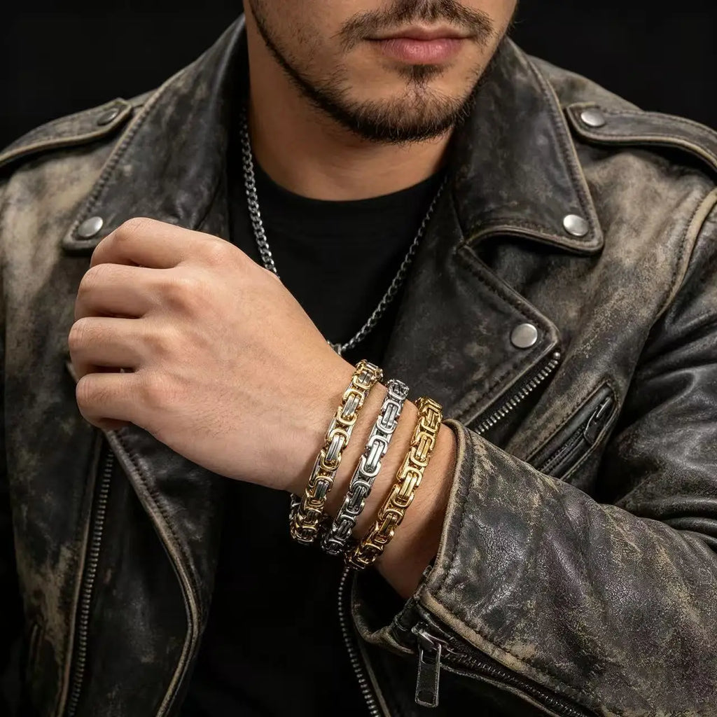 Bracelet chaîne de moto en acier inoxydable HNSP 8MM pour hommes, style streetwear, accessoires de bijoux pour hommes robustes
