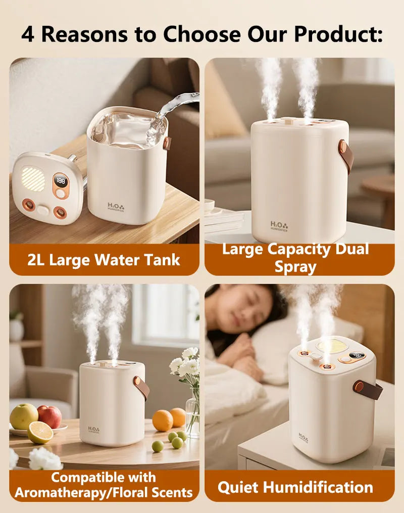 Humidificateur domestique grande capacité, silencieux, pour bureau etc.