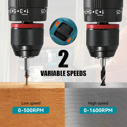 Perceuse à Percussion Sans Fil 3-en-1 – 21V, Couple 25+3, Moteur Cuivre Pur