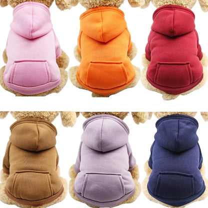 Sweats à capuche solides pour animaux de compagnie, vêtements pour petits chiens, manteau pour chiot, vestes, sweat-shirt pour Chihuahua, costume pour chien et chat, tenues en coton