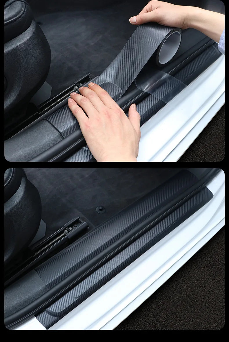 Film autocollant de protection pour seuil de voiture, anti-rayures, imperméable, noir mat, Nano autocollant pour carrosserie de voiture
