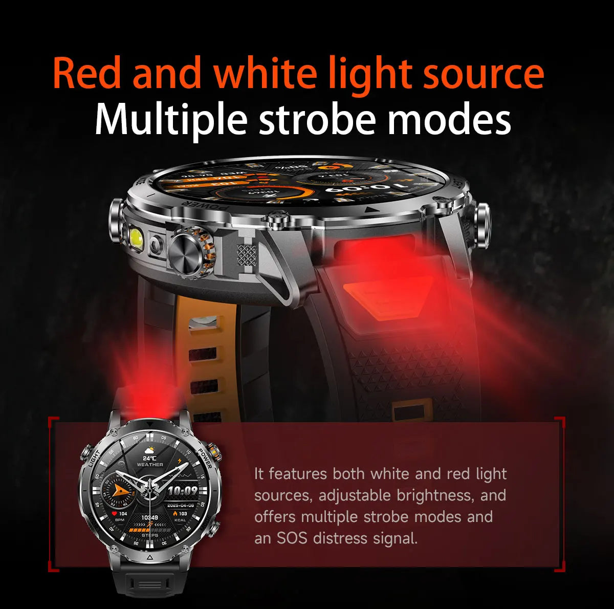 Smartwatch Militaire GUHUAVMI 2026 – Écran AMOLED 1,7", Batterie 1400mAh, GPS, Appel Bluetooth
