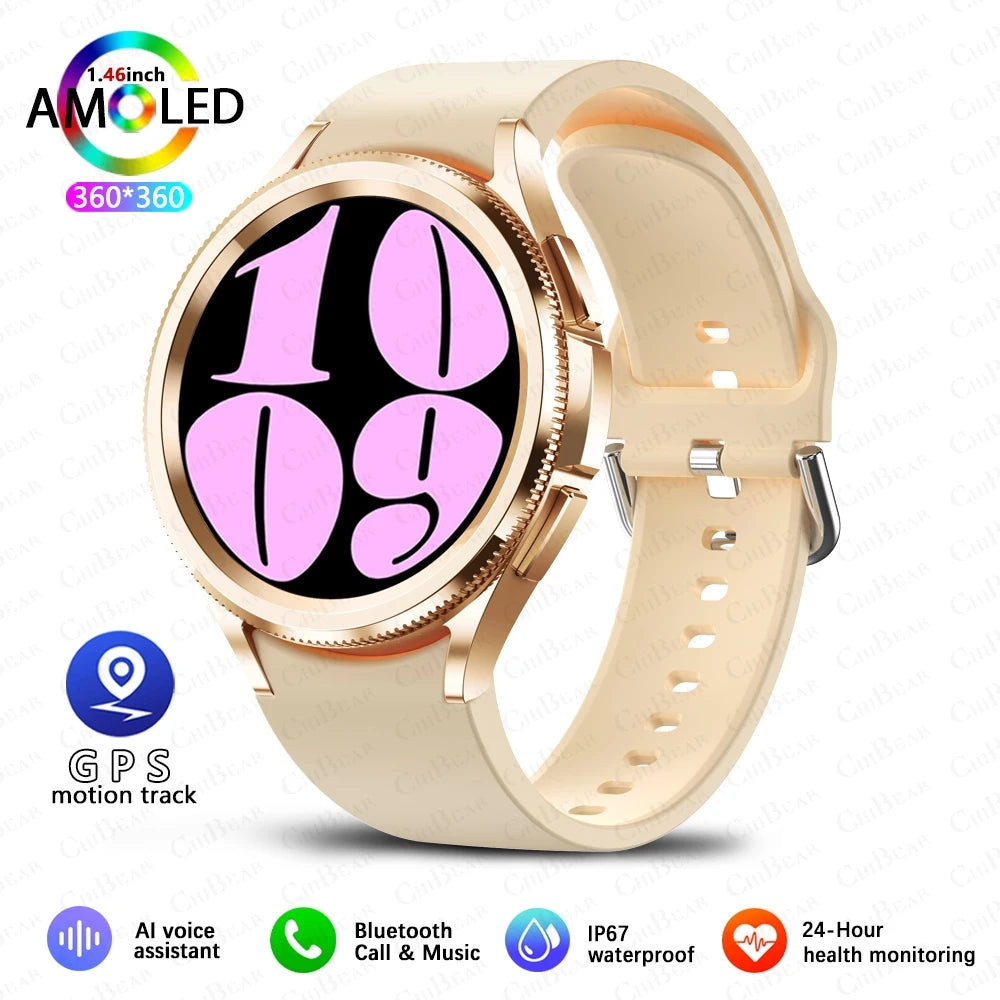Montre intelligente connectée hommes 1.46 pouces GPS sport Fitness Tracker horloge fréquence  femmes