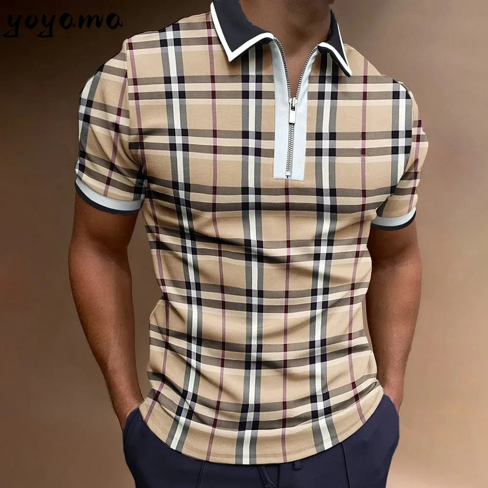 Polo pour hommes mode 3D imprimé respirant