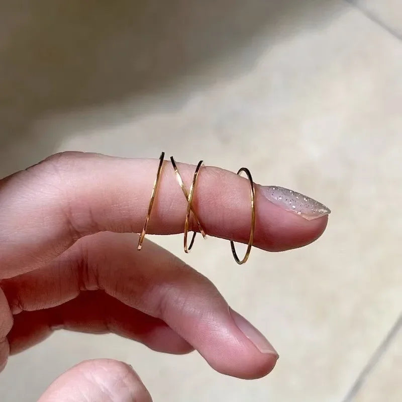 Bague en acier inoxydable pour femme, placage de style classique simple, sans couture, résistant à la décoloration, parfait pour un usage quotidien et la Saint-Valentin