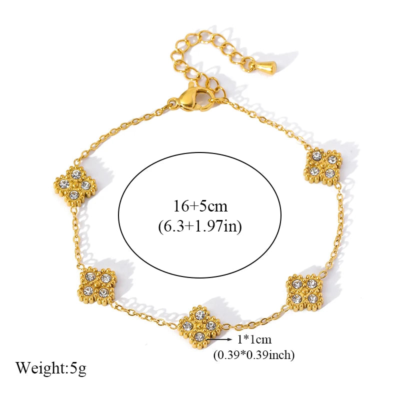 Bracelet en acier inoxydable 316L avec nœud papillon et zircon.