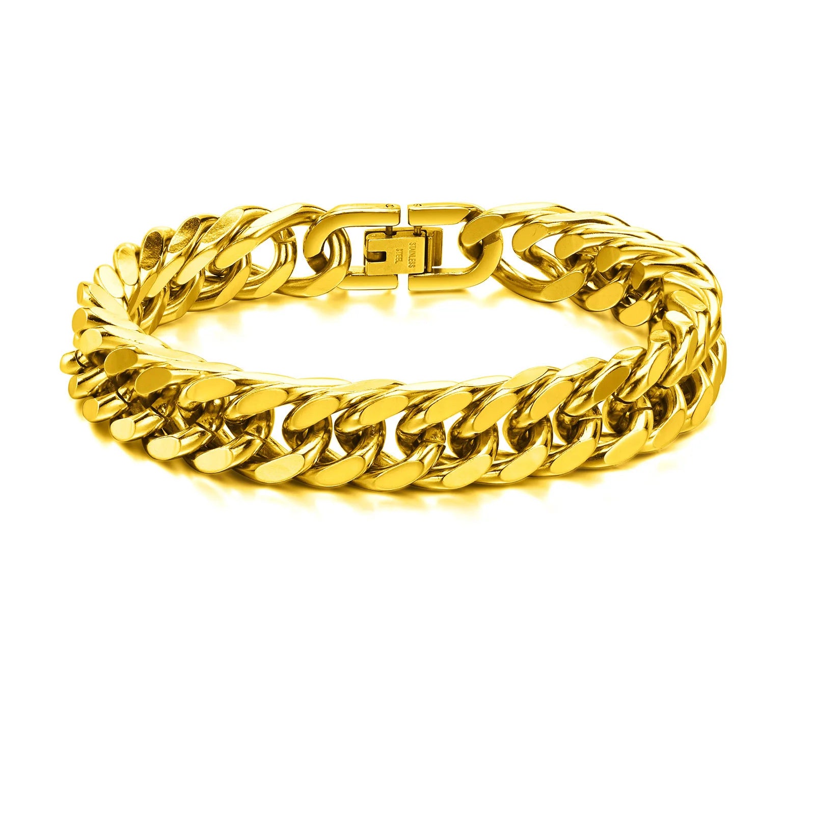 Bracelets cubains en acier inoxydable pour hommes